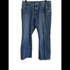 Lee Dungarees Jeans Mens 36 Lawton Straight Blue Pants Dark Wash 36x30 Jeans